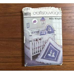 UNCUT Simplicity #7361 Daisy Kingdom Bunnies & Bows Nursery Collection